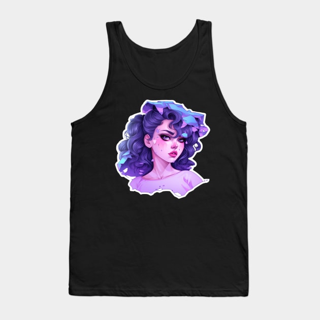 Vaporwave Girl Fairy Kei Mallsoft Tank Top by Nightarcade